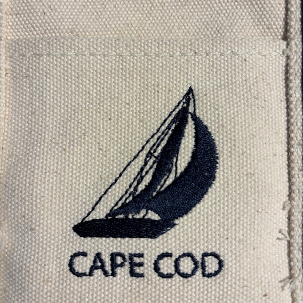 Cuffy's Of Cape Cod Small Tote Bag Purse w Navy Straps Costal New England Vibe - Picture 2 of 11
